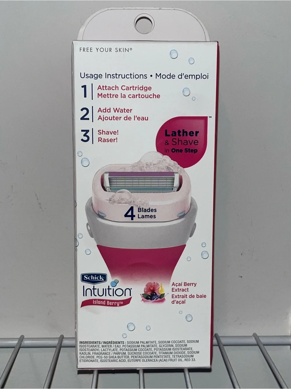 Schick Intuition Island Berry Reusable Razor - Hot Pink